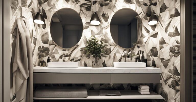 Łazienka z tapetą aranżacje