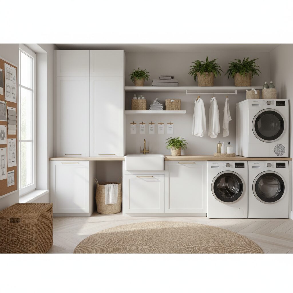 Pralnia w domu — inspiracje i praktyczne porady aranżacyjne
